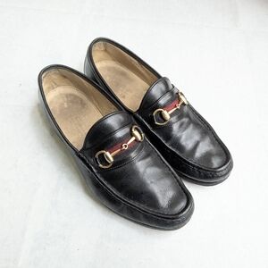 Gucci Horsebit Loafers Black Leather Men 8 D